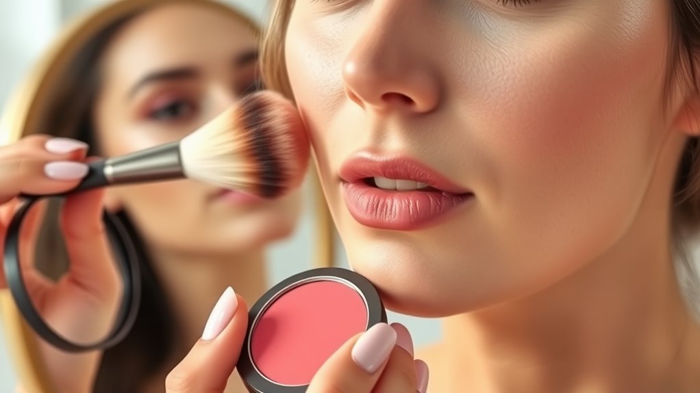 applying cream blush steps