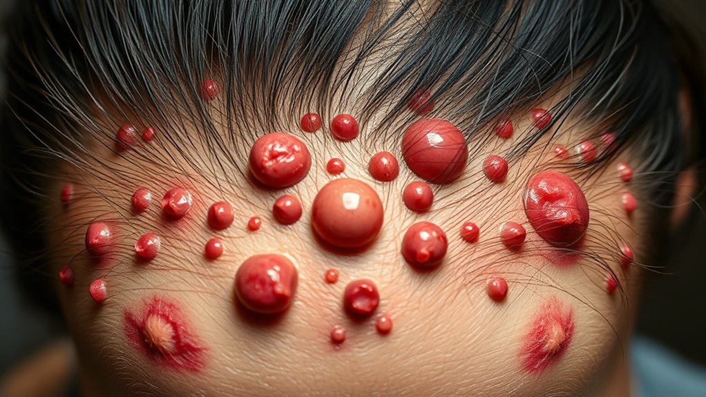 bumps or sores present