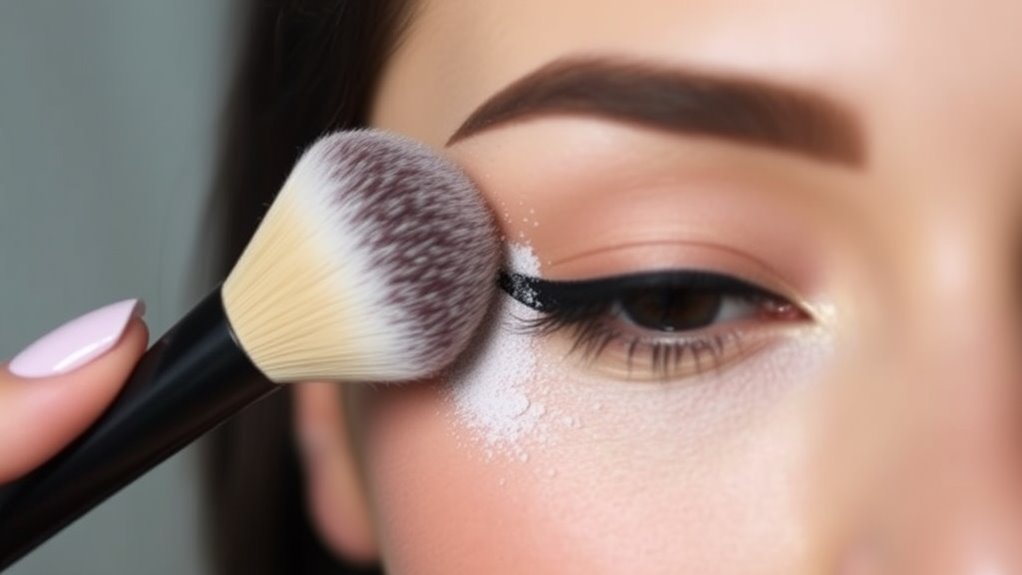 powdered makeup application set