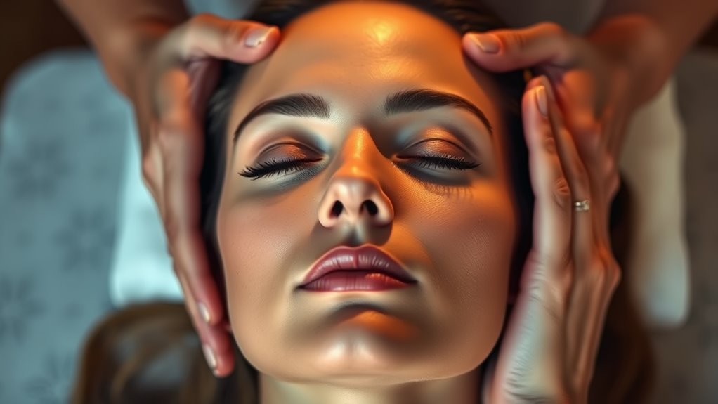 relaxing temple massage technique