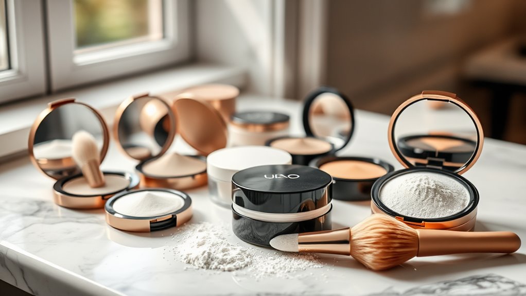 shine control powder application